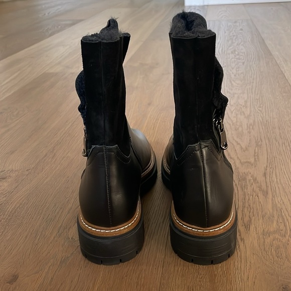 Fabianelli made in Italy Winter Boots Shearling Leather Black Sz 38 EU 7.5-8 US - Picture 5 of 15